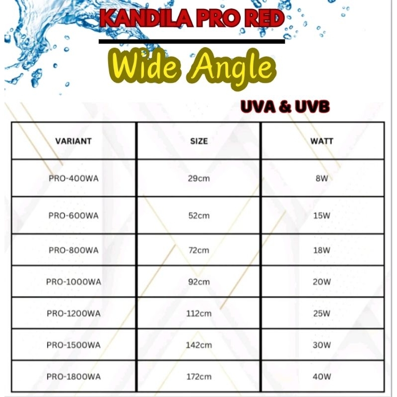 KANDILA PRO RED VIEW WIDE ANGLE PRO 1500 LAMPU LED CELUP TANNING AQUARIUM AQUASCAPE
