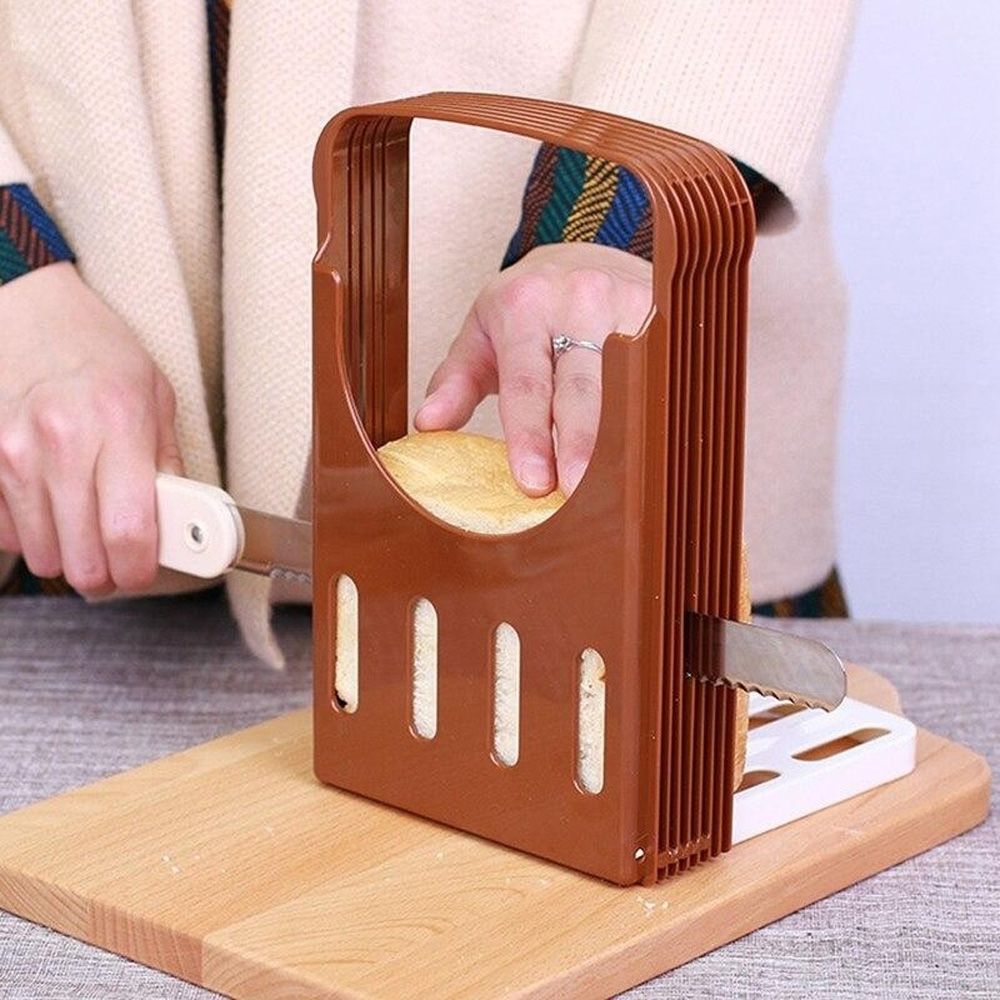 HUYAN Foldable Loaf Cutting Slicing Kitchen Accessories Bread Cutter Toast Slicer Baking Tool