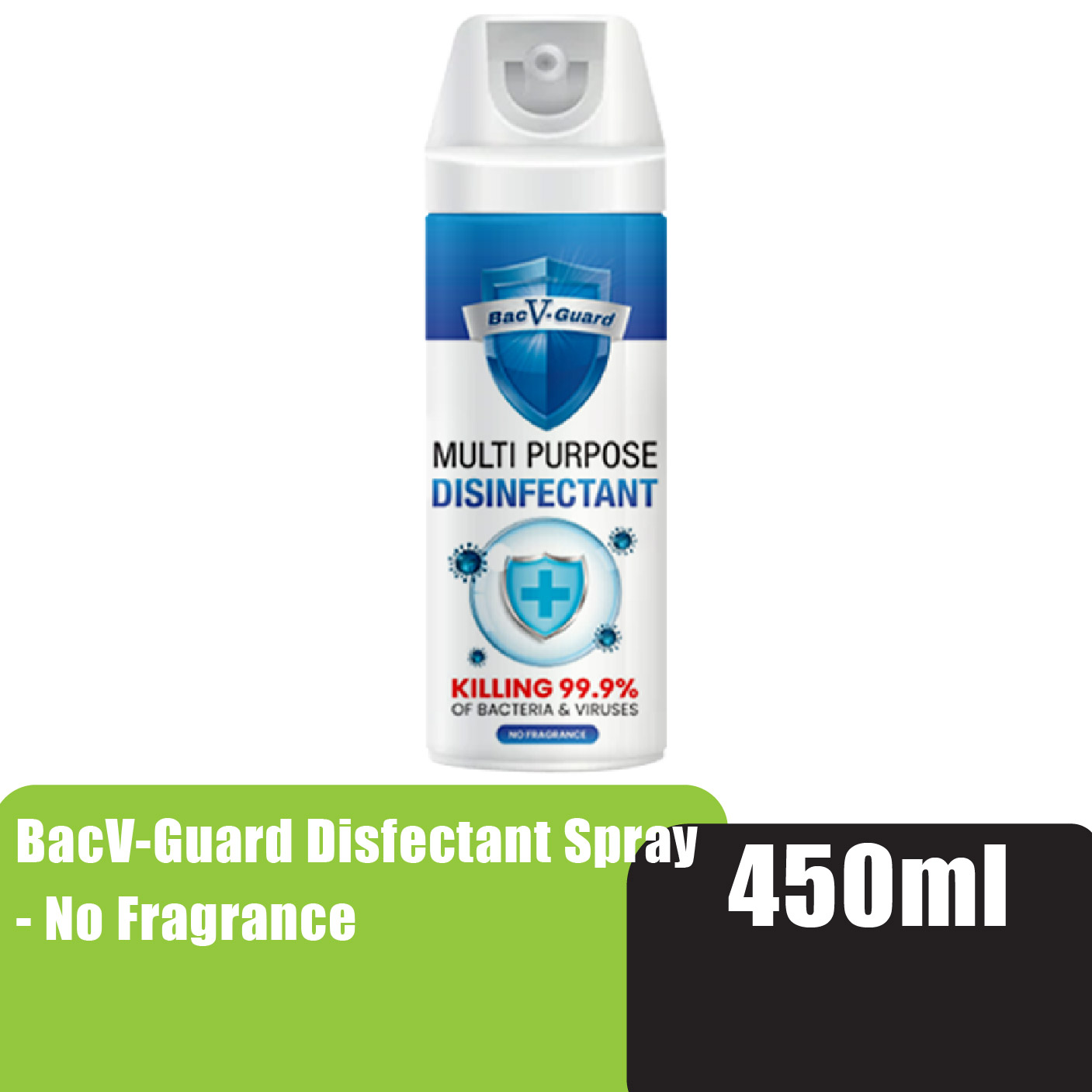 Bacv-guard Disinfectant Spray Disinfectant Liquid 450ml- No Fragrance ...