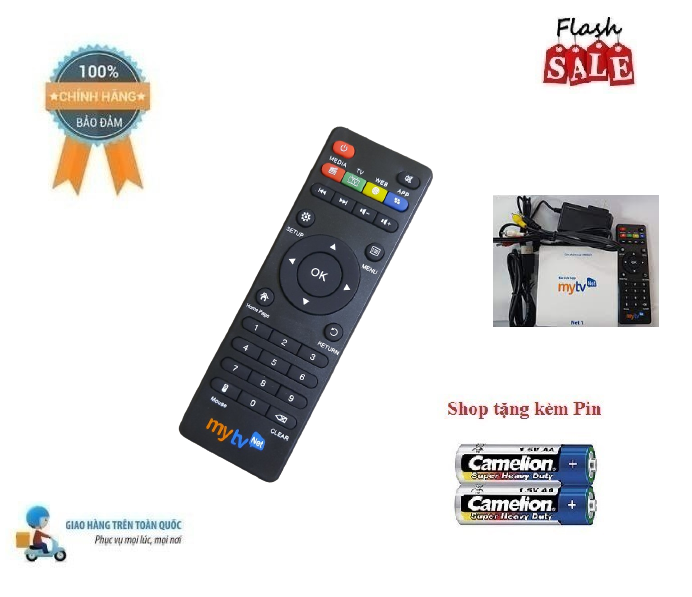 Remote Điều khiển đầu thu MyTVnet- Hàng chính hãng mới 100% Tặng kèm Pin!!!