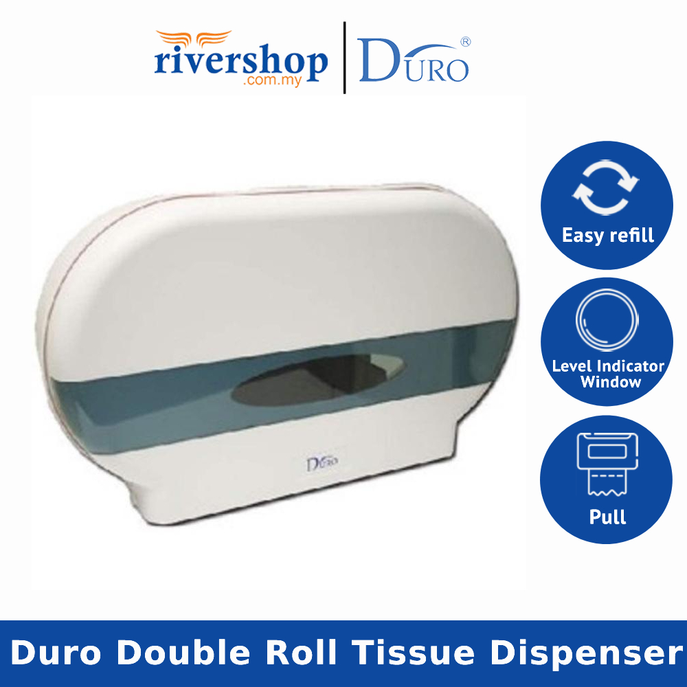 Duro Double Jumbo Roll Tissue Dispenser 9007W/T Toilet Bathroom Tissue Paper Dispenser