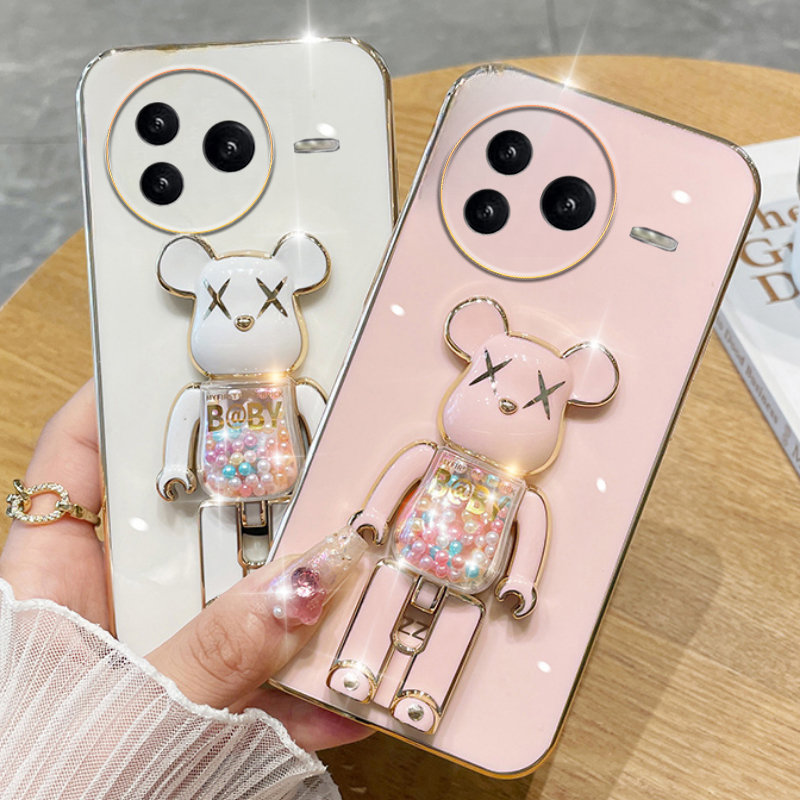 New Phone case Xiaomi Poco F7 Pro Back cover Soft Electroplated Quicksand Hourglass Pellet KWAS Bear silicone shockproof Protector Smooth for Xiaomi Poco F7 Ultra Back Cover. 