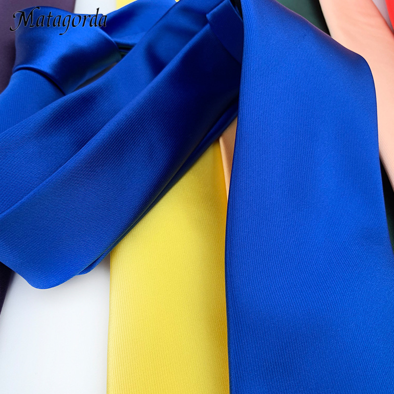 Satin Finish Men's Tie Solid Color Classic 8cm Width Polyester High-Density Reflective Fabric No Pilling Folding Resistant Husband Boyfriend Gift for Wedding Party Festival