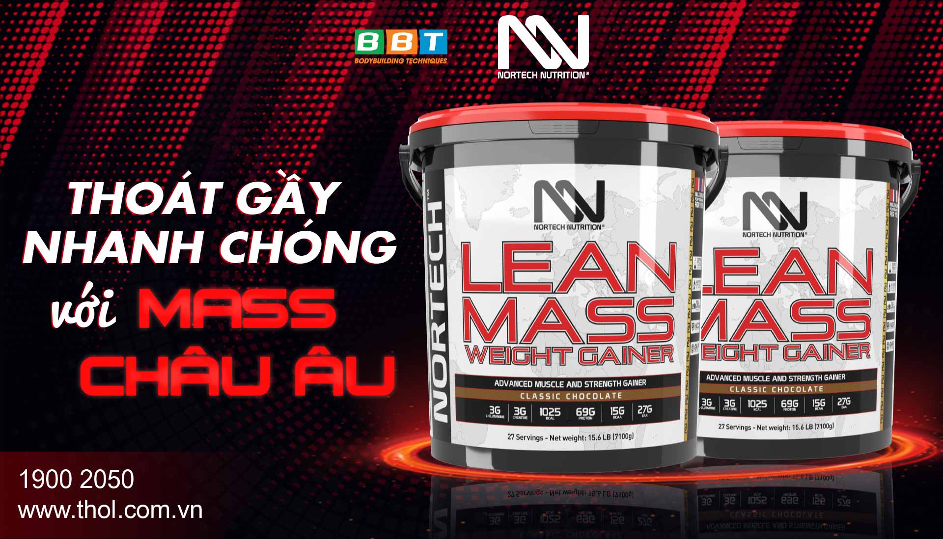 NorTech Lean Mass Gainer - Sữa Tăng Cân Tăng Cơ Đẳng Cấp