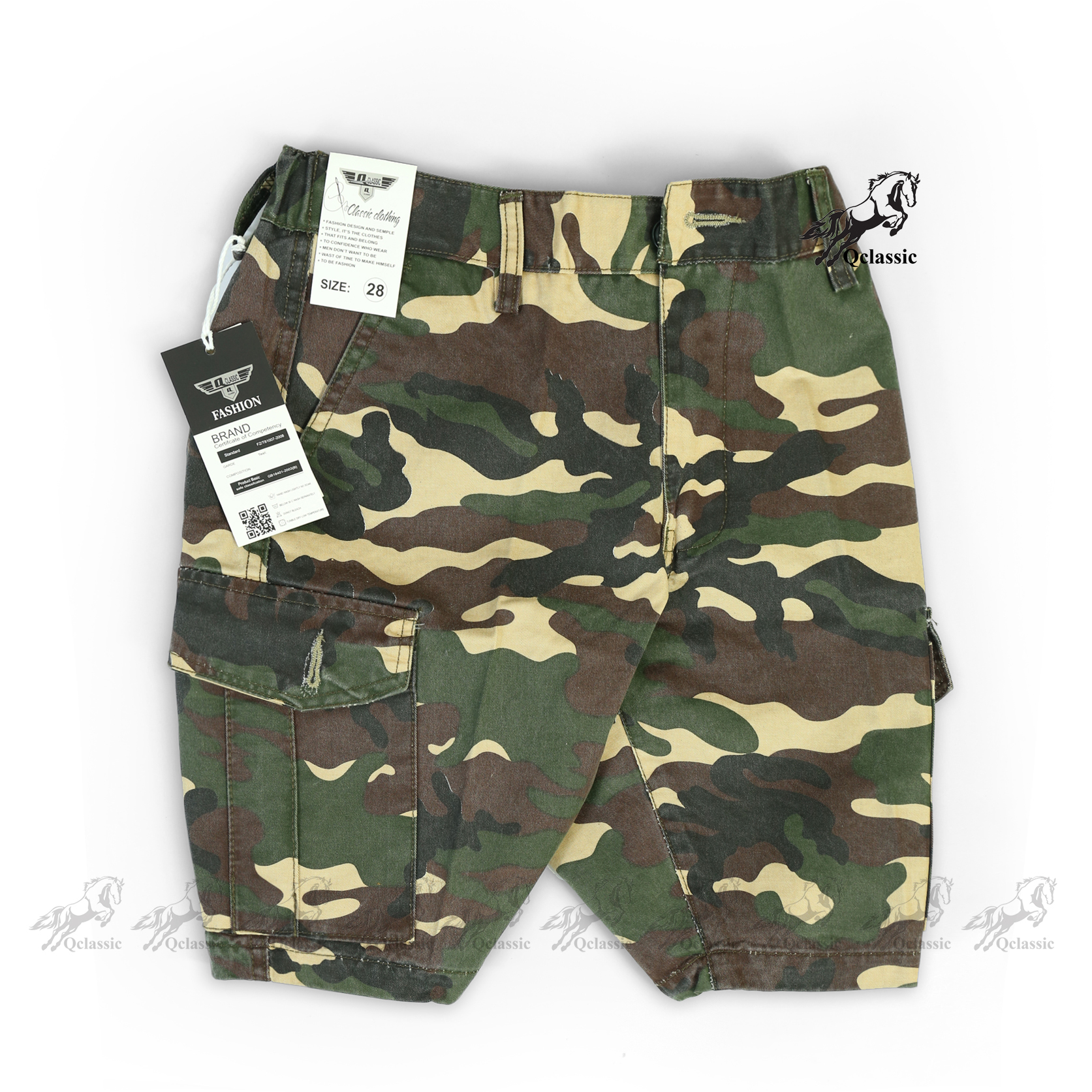 Quần short túi hộp nam lưng thun vải co giãn không phai màu