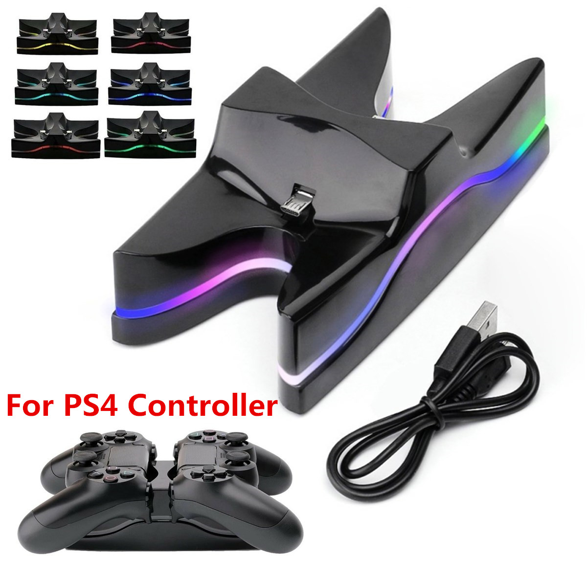 Ps4 Controller Serial Cool Dual Universal Serial Bus LED Controller Charger Station Charging ...