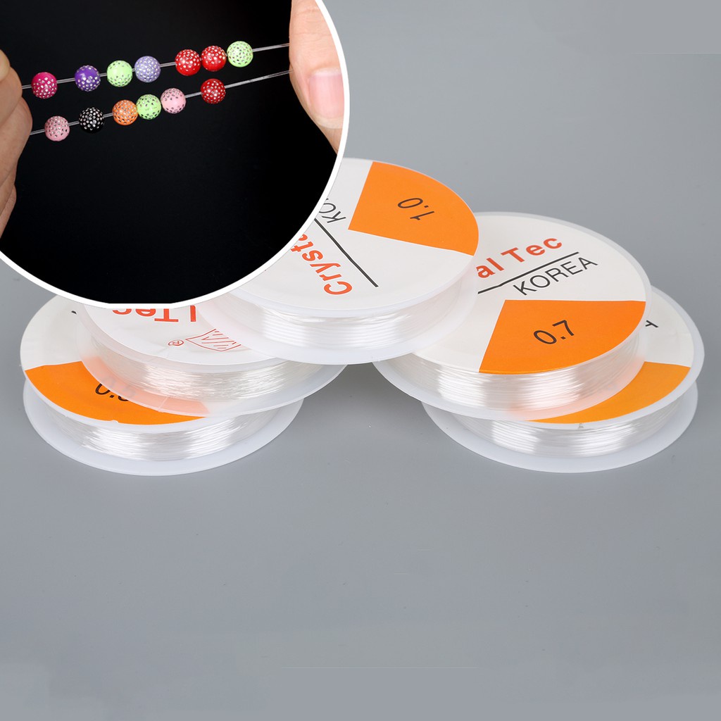 Cuộn dây cước co giãn, dây gân xỏ vòng hạt handmade (size 0.8 - 1.0mm)