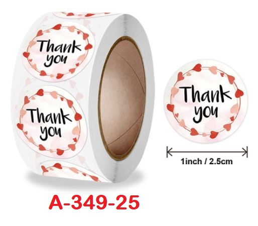 Cuộn 500 miếng dán Sticker "Thank You" - 1 style (đường kính nhãn dán 2,5cm)