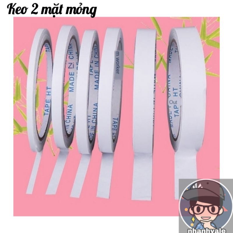 Băng keo 2 mặt mỏng các loại 1.2f - 2f - 2f4