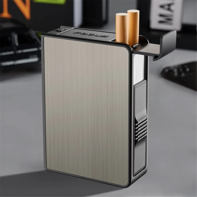 【Factory-direct】 New Automatic Case Hold 20pcs Cigarettes Portable Waterproof Moisture Proof Pocket Storage Box Tool.