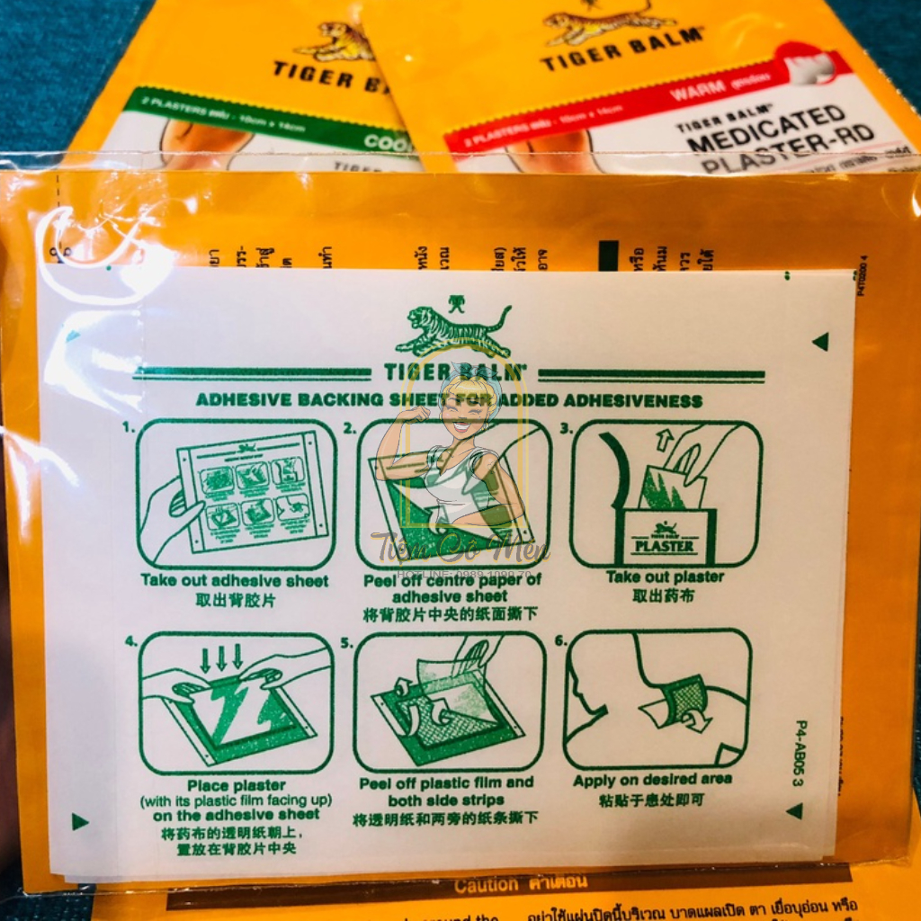 [Nội địa Thái] Cao Dán Con Hổ Thái Lan Đủ Size - Tiger Balm Medicated Plaster- RD Warm & Cool & Back Patch
