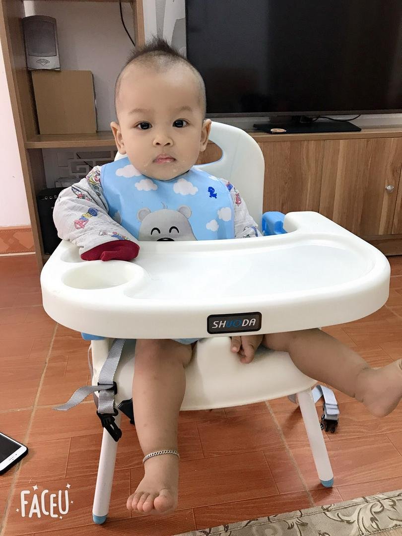 Ghế ăn dặm gấp gọn kèm 4 chân sắt cho bé