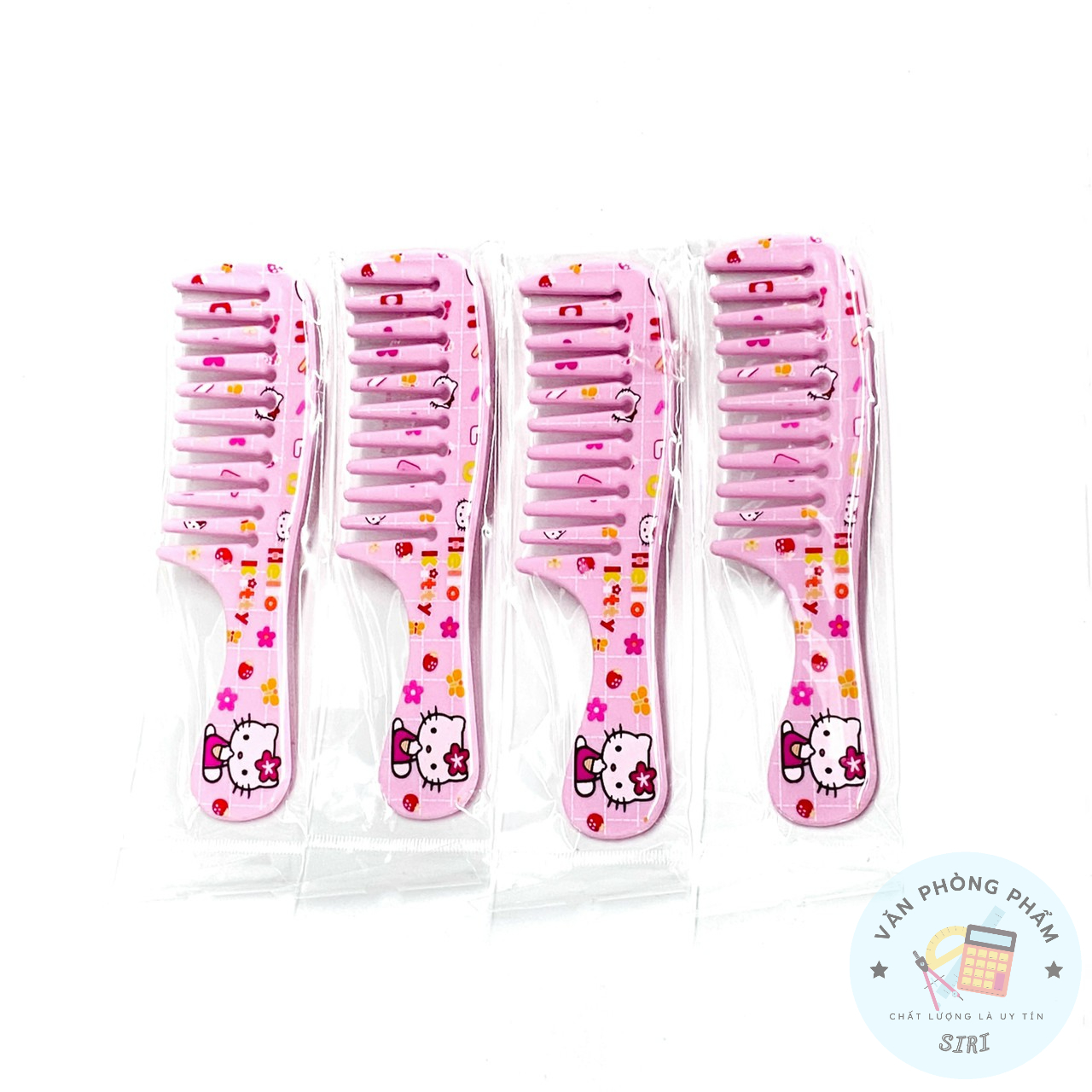 Lược Chải Tóc Lược Gỡ Rối Tóc Cầm Tay Kitty Dễ Thương Dài 14cm