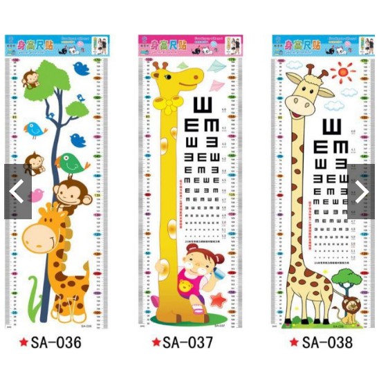 GIẤY DÁN TƯỜNG - THƯỚC ĐO CHIỀU CAO CHO BÉ-  DÁN TƯỜNG ĐO CHIỀU CAO [ Giao mẫu ngẫu nhiên ]