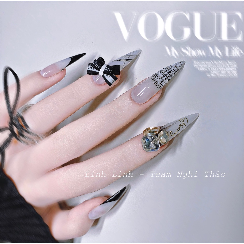 Đá nail MIAN _ Sét đá khối chân vàng siêu sáng