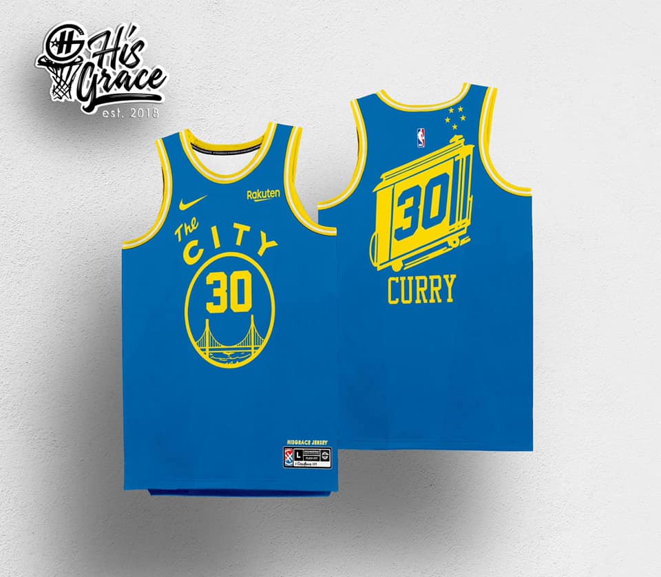 GOLDEN STATE WARRIORS THE CITY CURRY ┃ YELLOW ┃ BLUE ┃ HG JERSEY FULL  SUBLIMATION