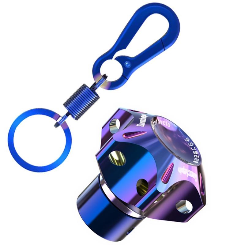 LT LT Universal Motorcycle CNC Key Cover Hexagon Burned Titanium Key Head Case Shell Cafe Racer Modified Burn Blue Key Bit Accessories KTM 125 Rowing 400 Special Titanium Keychains For Motorcycles Universal CNC Key Bit Hexagon Key Tip Motorcycle Key Head