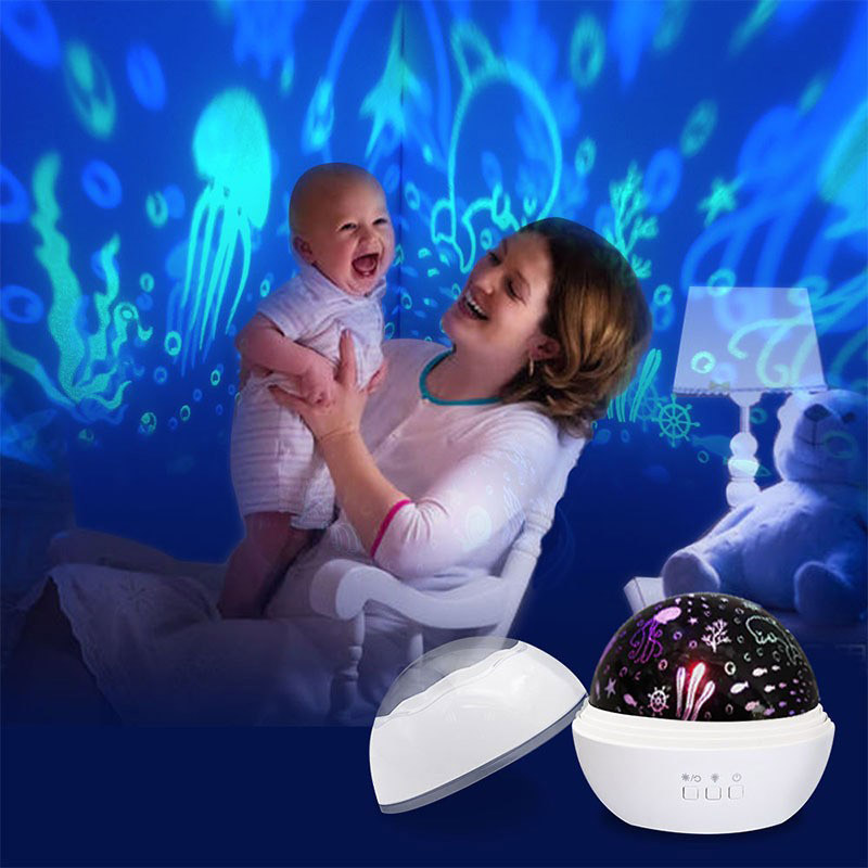 Night light Romantic rotating star projection light USB baby sleeping light bedroom ball light