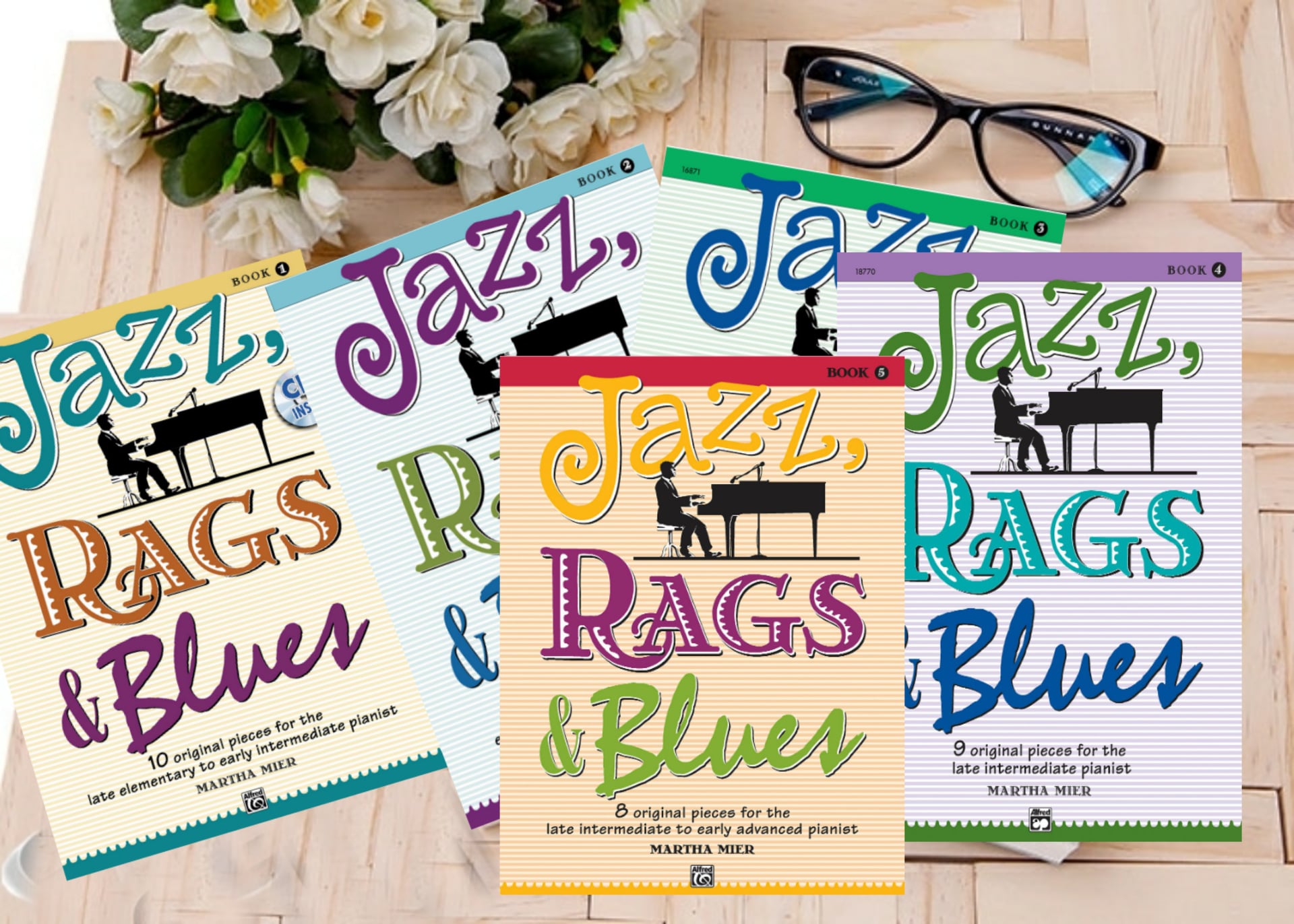 SÁCH PIANO COMBO BỘ  : JAZZ , RAGS & BLUE