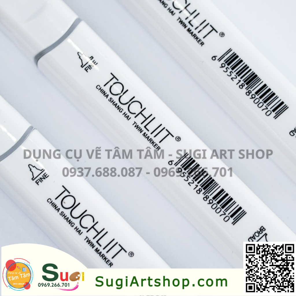 Bút Marker TOUCHLIIT hai đầu cây lẻ - Bút marker đen