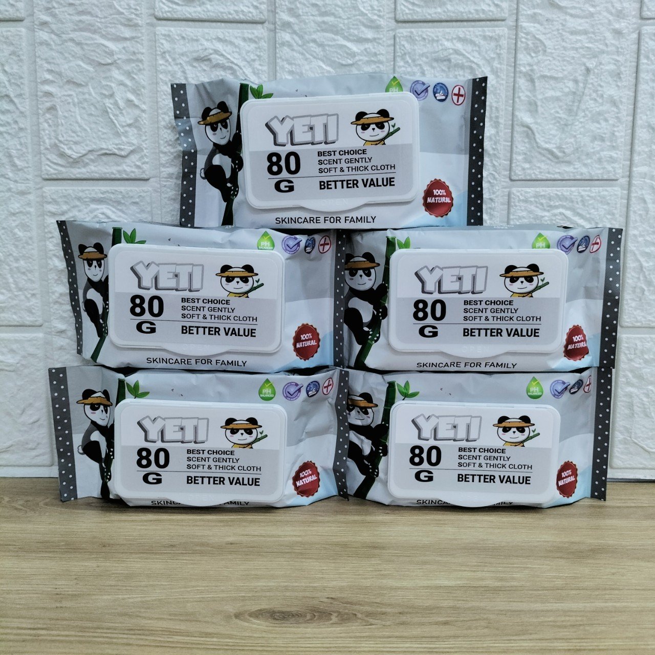 (Hỏa Tốc HCM)Combo 5 Bịch Khăn Giấy Ướt YeTi Thái Lan Không Mùi 80gr