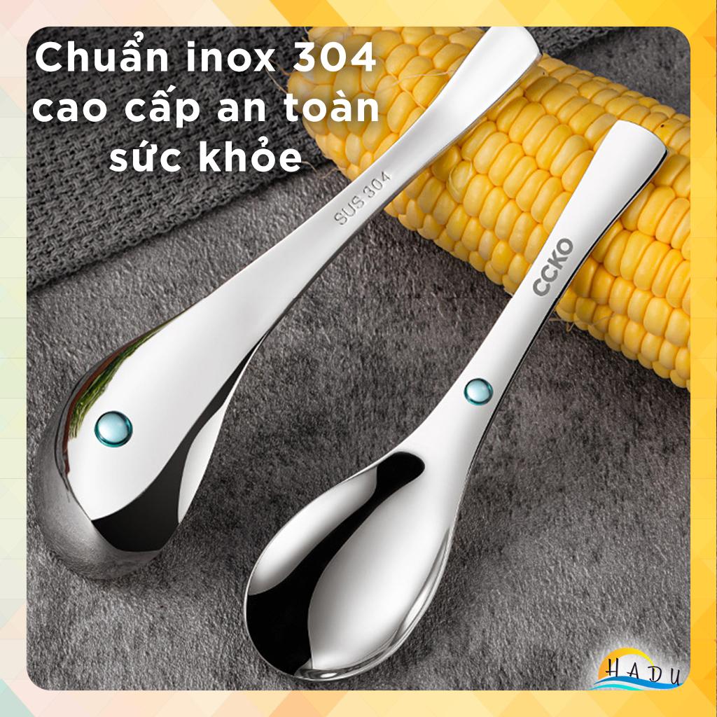 Muỗng Inox 304 Lòng Sâu Dày Dặn CCKO, Thìa Ăn Cơm, Súp, Phở Siêu Bền, Đúc Nguyên Khối Không Cong Vênh, Cầm Chắc Tay, Sang Trọng