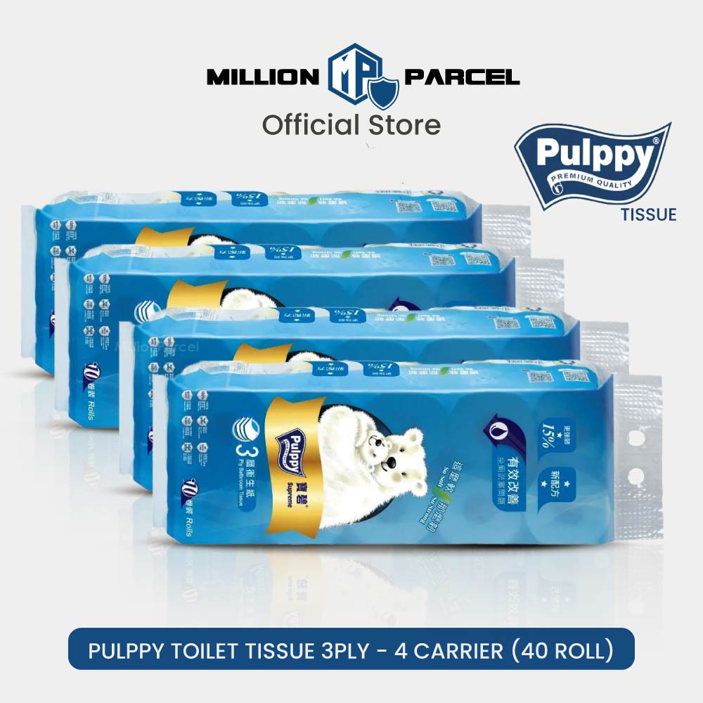 Pulppy Supreme 3ply Bathroom Tissues 10 Roll Toilet Paper Toilet