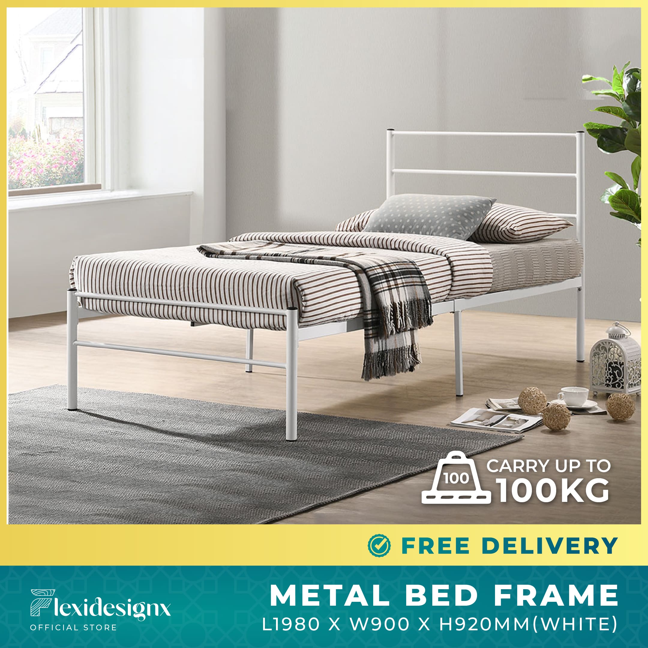 Metal Single Bed Frame With Mattress Affortable Bed Frame / Budget Bed