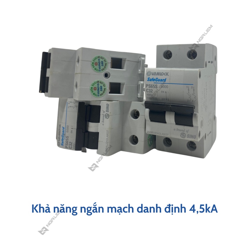 CB 2 Tép SINO (10A, 16A, 20A, 25A, 32A, 40A, 63A) PS45N - 2 Cực