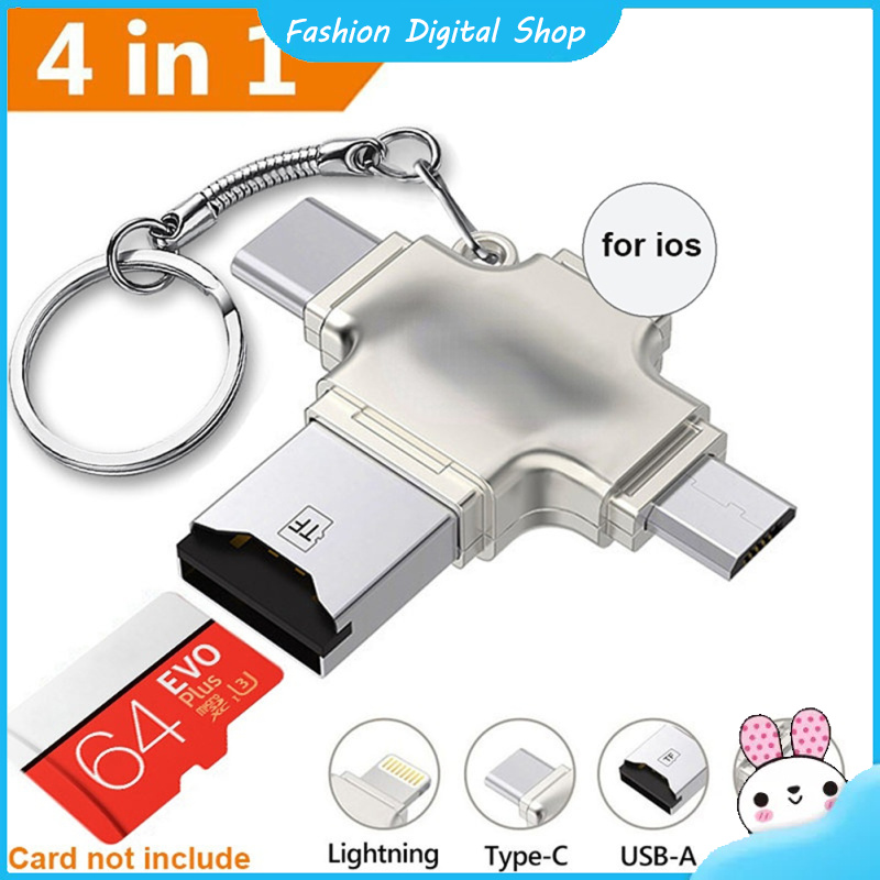 4 in 1 card reader micro card adapter usb 3.0 micro sd to usb card reader otg adapter compatible for iphone