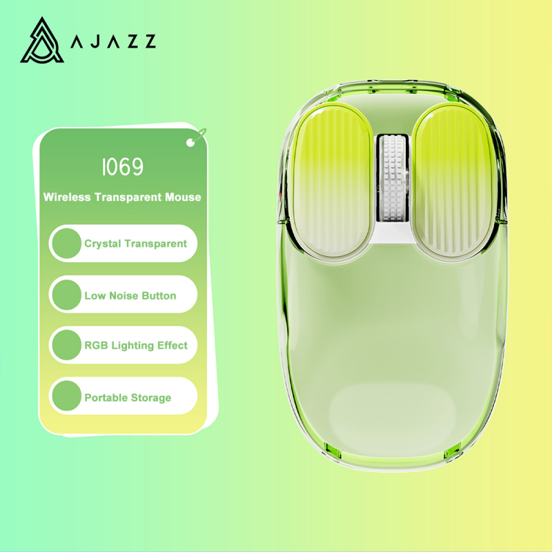 I069 Pro Transparent Mouse With Wireless Bluetooth Mouse 1600dpi Desktop Computer Office Work Mouse Rgb Backlit Rechargeable Mice
