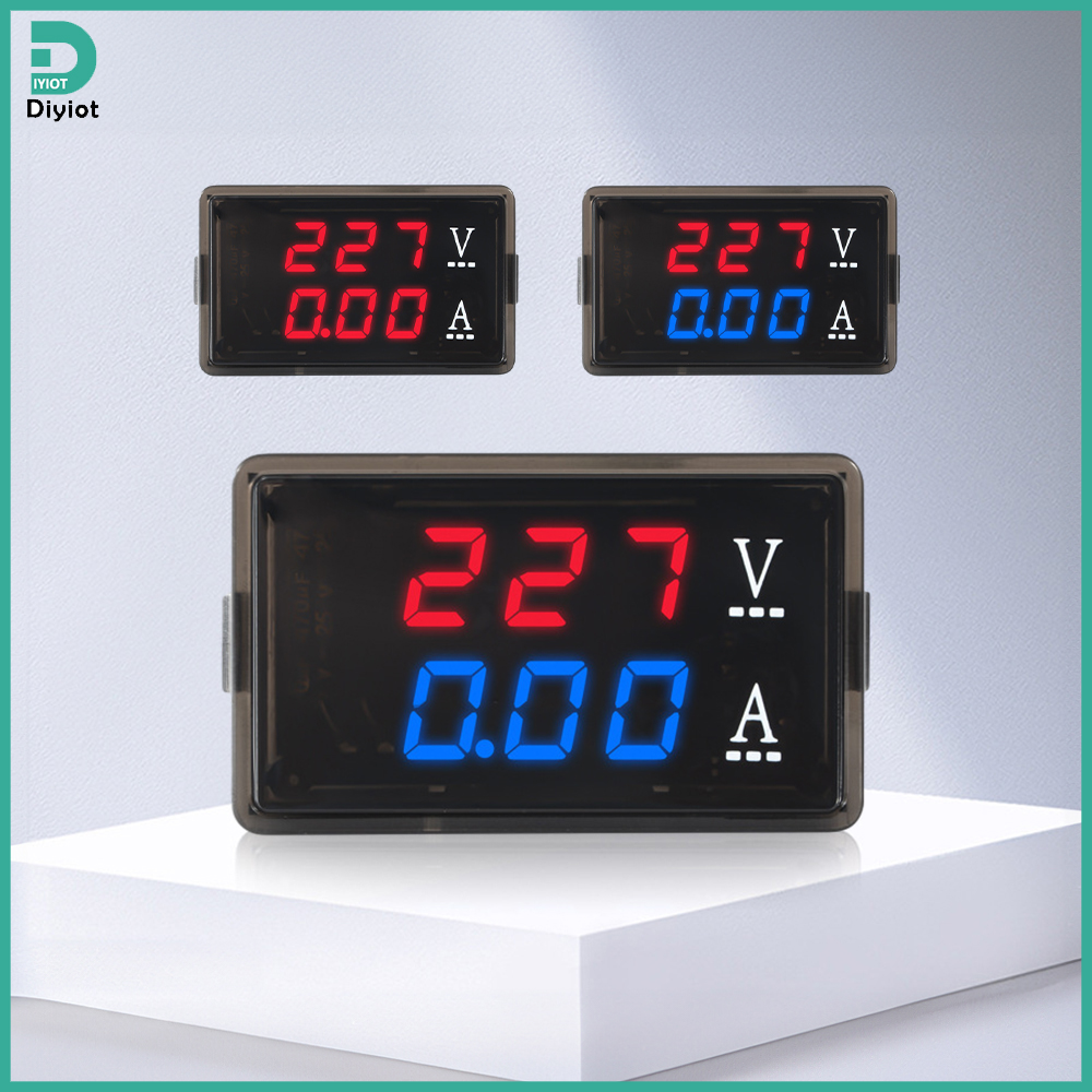 Diyiot Volt Amp Meter AC 70-480V Digital Voltmeter Ammeter Panel LED 2in1 Multimeter Voltage Amperage Tester Gauge