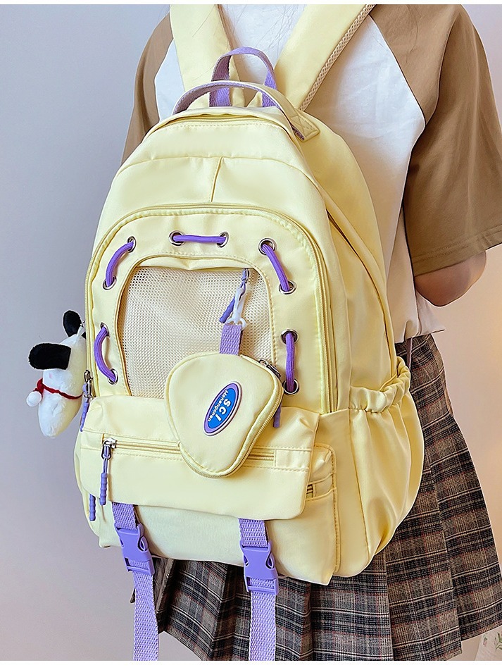 C&K new school bag Macaron color sweet and fresh ins style middle and high school female college student backpack Leisure travel