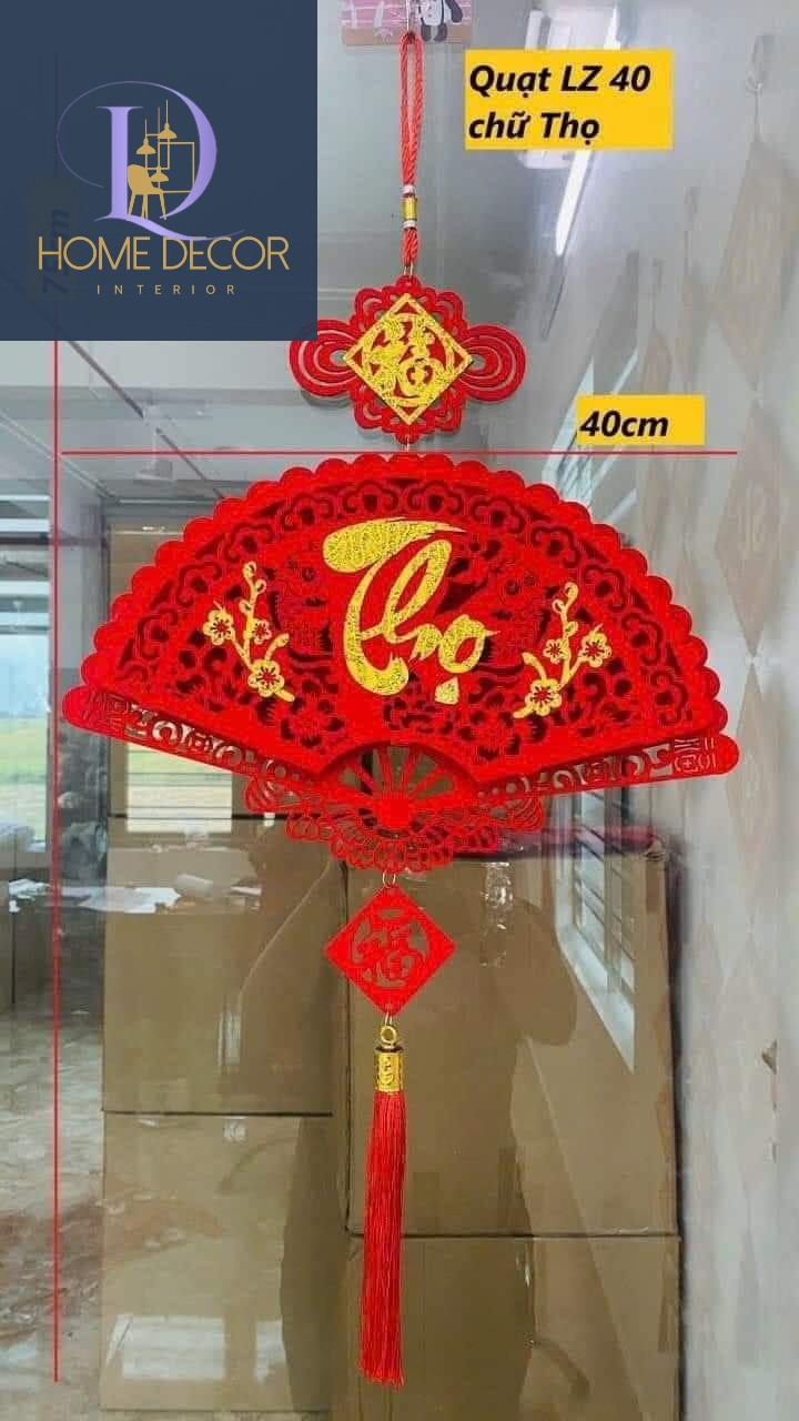 Quạt chữ Phúc Lộc Thọ trang trí Tết