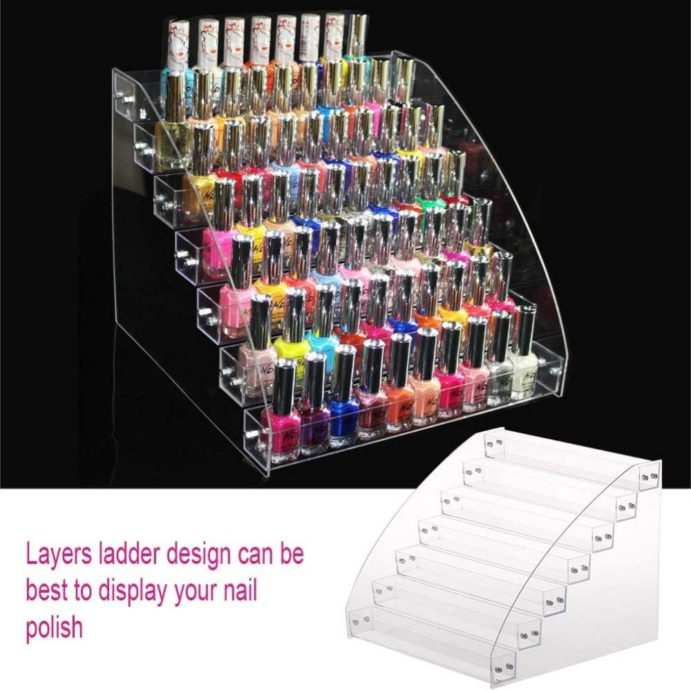 GUAIP 3/4/5/6/7 Layers Nail Polish Display Stand Acrylic Clear Collection Display Rack Durable Multi-layer Cosmetic Organizer Shelf Everyday Use