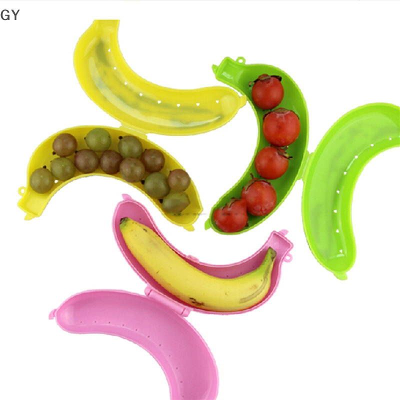 GY [Hot Sale] Cute 3 Colors Fruit Banana Protector Box Holder Case Lunch Container Storage