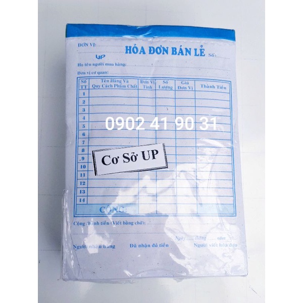 10 cuốn hóa đơn 1 liên, loai mỏng or dày
