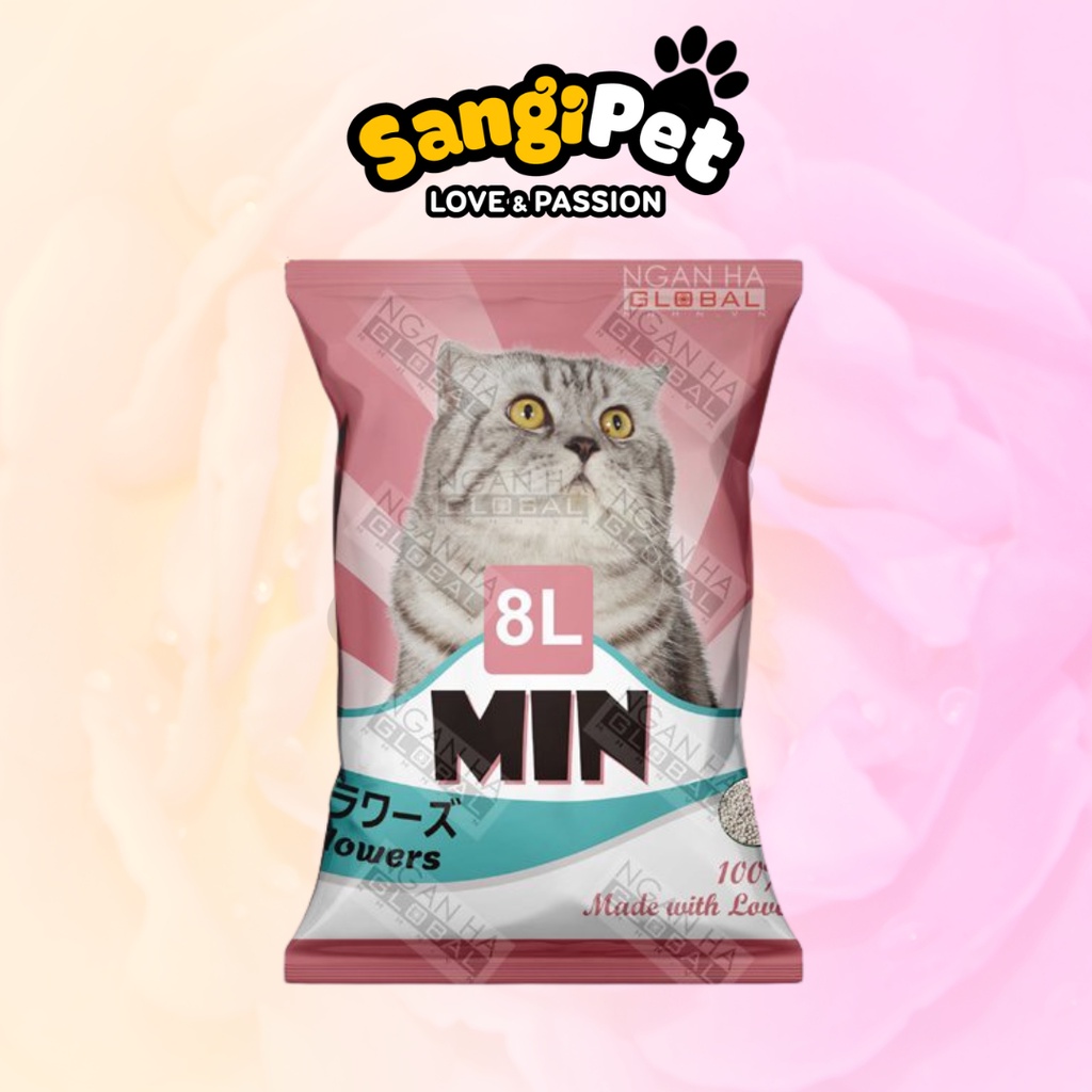 Cát Vệ Sinh Mèo MIN Khử Mùi Hiệu Quả, Vón Cục Nhanh Bao 8L,