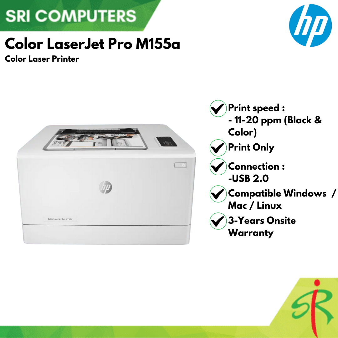 HP Color LaserJet Pro M155a Color Laser Printer (3YEARS WARRANTY) Lazada