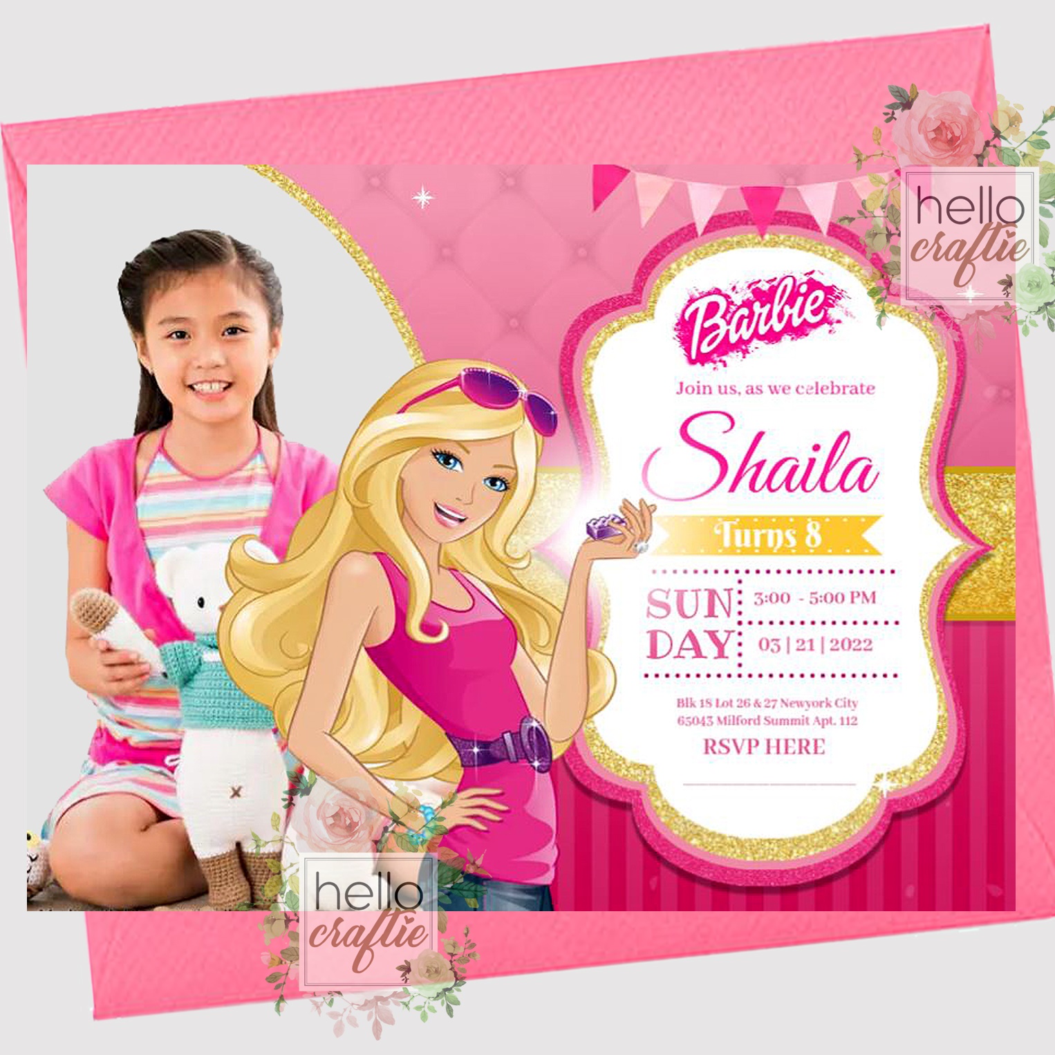 Barbie Theme Birthday Party Invitation Card Lazada Ph