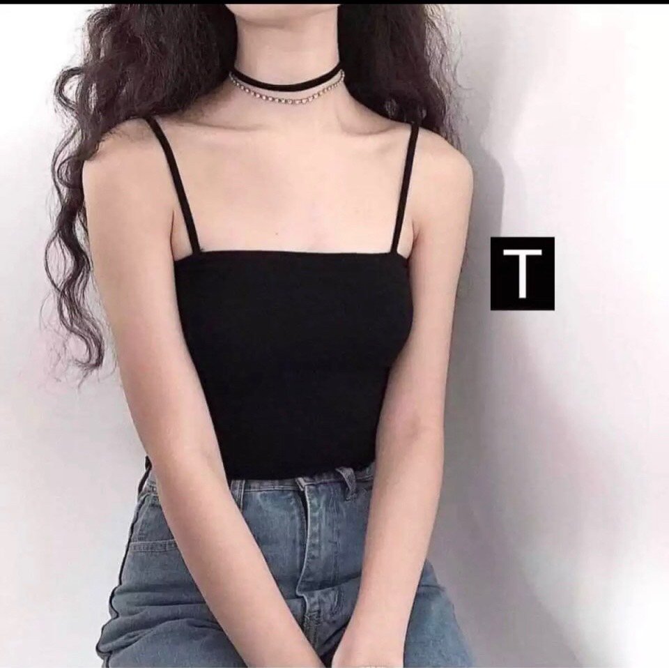 Áo 2 dây croptop, áo hai dây sợi bún