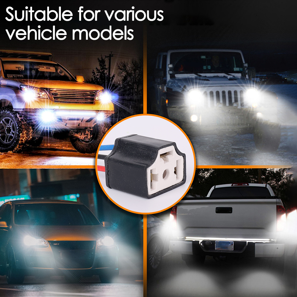 2/4pcs Car H4 Headlight 3-hole Lamp Holder Car Headlight Bulb Connector Lighting Assemblies