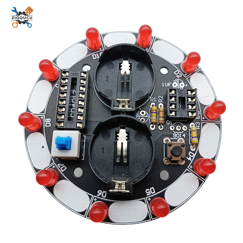 Ziqqucu Lucky Turntable LED Flashlight DIY Electronic kit Welding Project Training Module DIY Kit for Learning Training