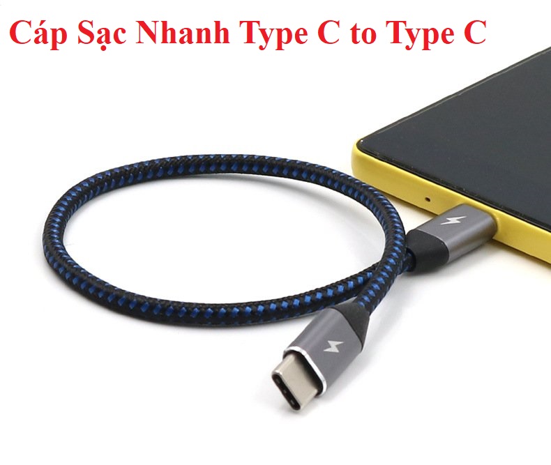Dây Cáp Sạc Type C To Type C Sạc Nhanh PD 60W Bọc Dù Chất lượng cao