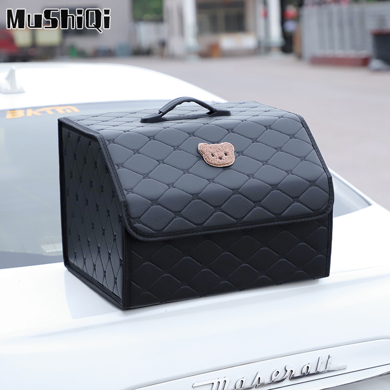 MUSHIQI [Miễn Phí Vận Chuyển]Cốp xe ô tô lưu trữ hộp đa chức năng da Xe Gấp lưu trữ hộp lưu trữ xe hộp cung cấp đồ nội thất