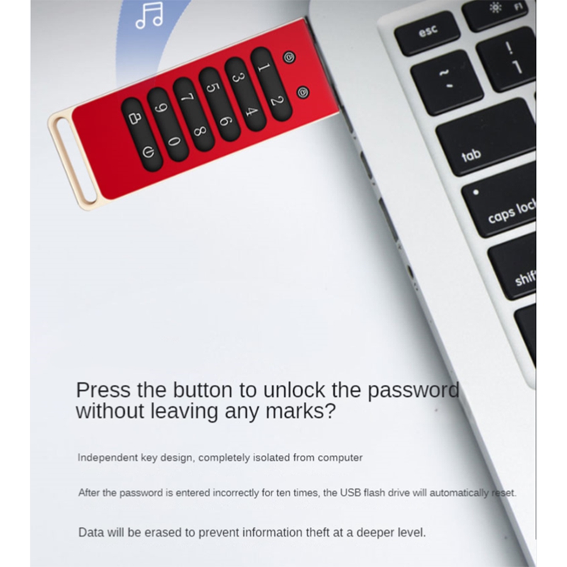 1 Piece Secure USB Drive Hardware Password Memory Stick With Keypad USB 3.0 Disk Flash 32GB