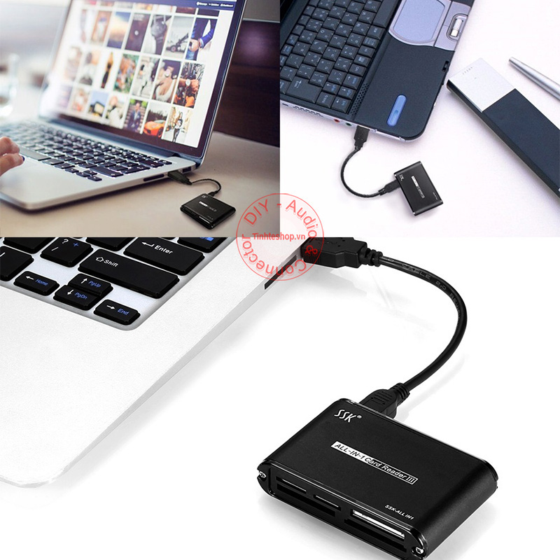 Đầu đọc thẻ đa năng all in one TF SD CF M2 XD MMC - USB 2.0 480Mbps SSK SCRM-025