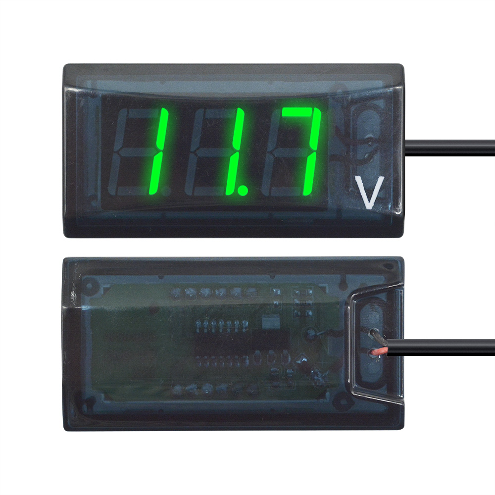 Original Aideepen 12V DC Digital LED Display Voltmeter Waterproof Car Motorcycle Voltage Volt Gauge Panel Meter