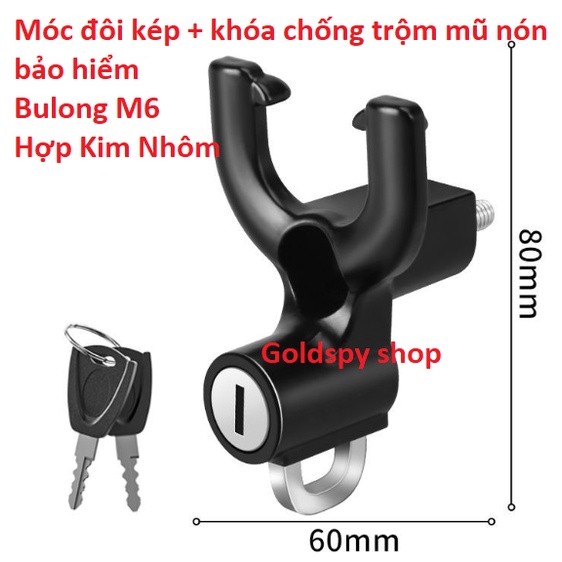 Móc Treo Đồ Xe Máy (2 Móc Nhôm Xoay 180 độ)