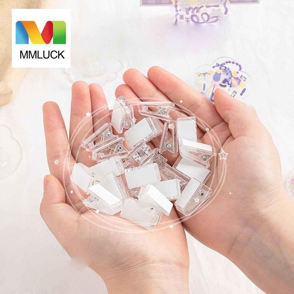 MMLUCK DIY Creative Office Accessories Paper Folder Binder Transparent Scrapbooking Binding Clips File Holder Clips Memo Clips Paper Fixed Clips